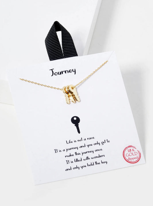 18K Gold Dipped Three Keys Pendant Necklace