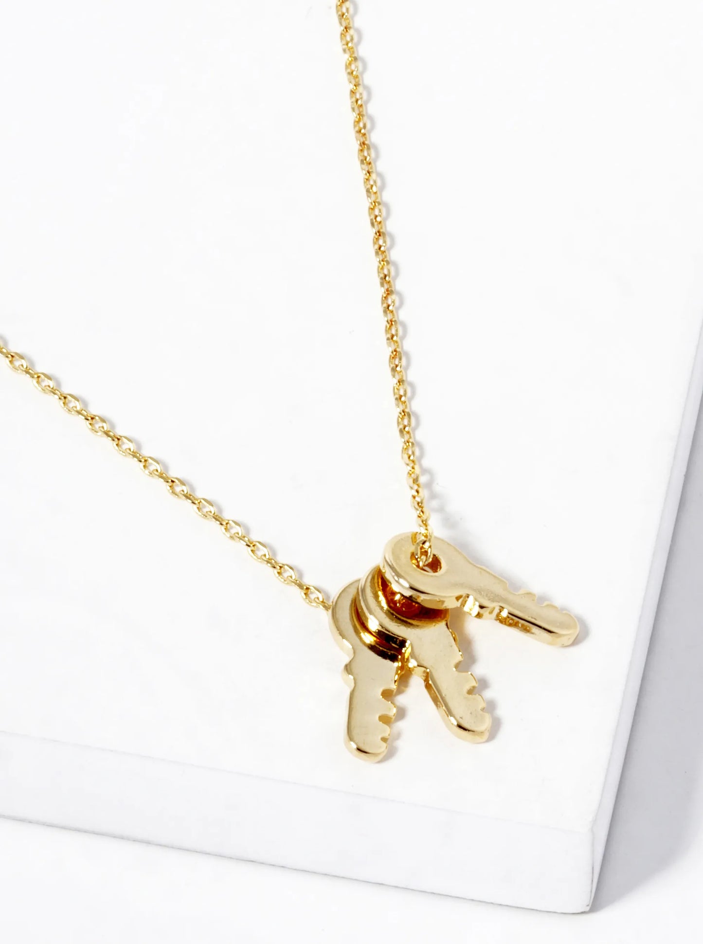 18K Gold Dipped Three Keys Pendant Necklace