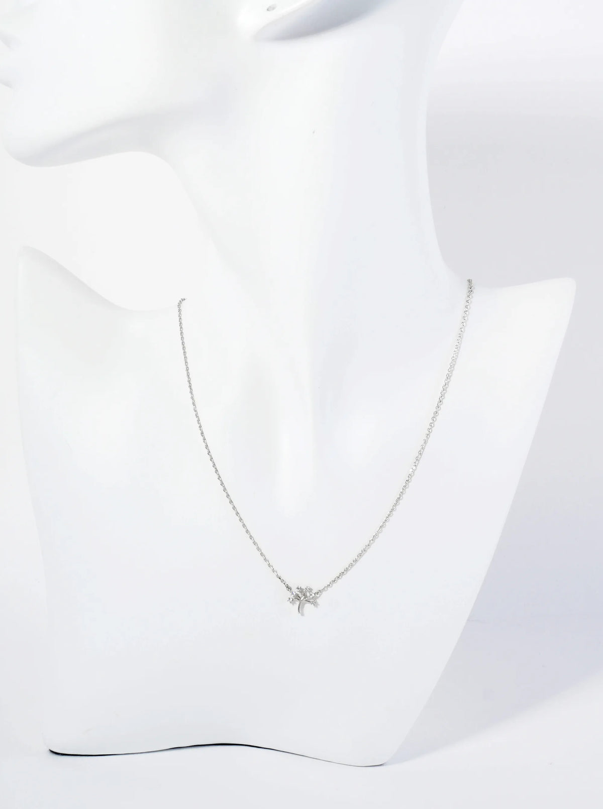 18K Gold Dipped Tiny CZ Tree Of Life Pendant Necklace