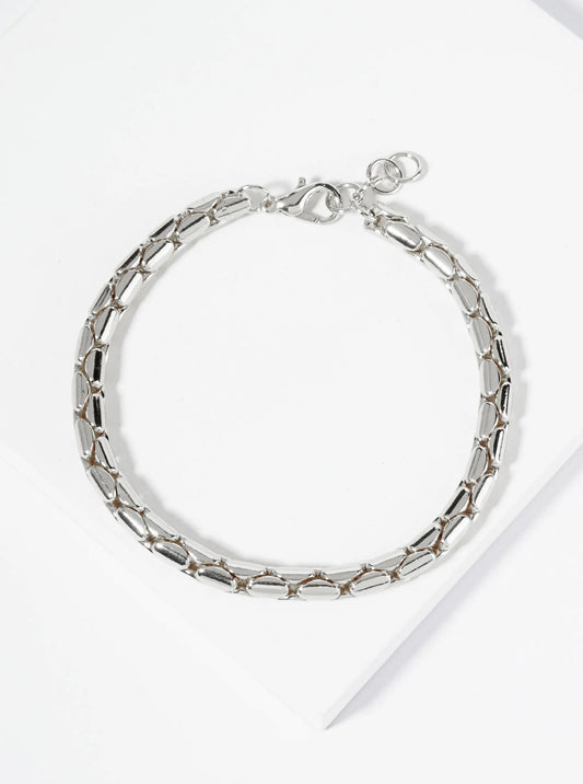 18K Gold Dipped Tube Link Chain Bracelet