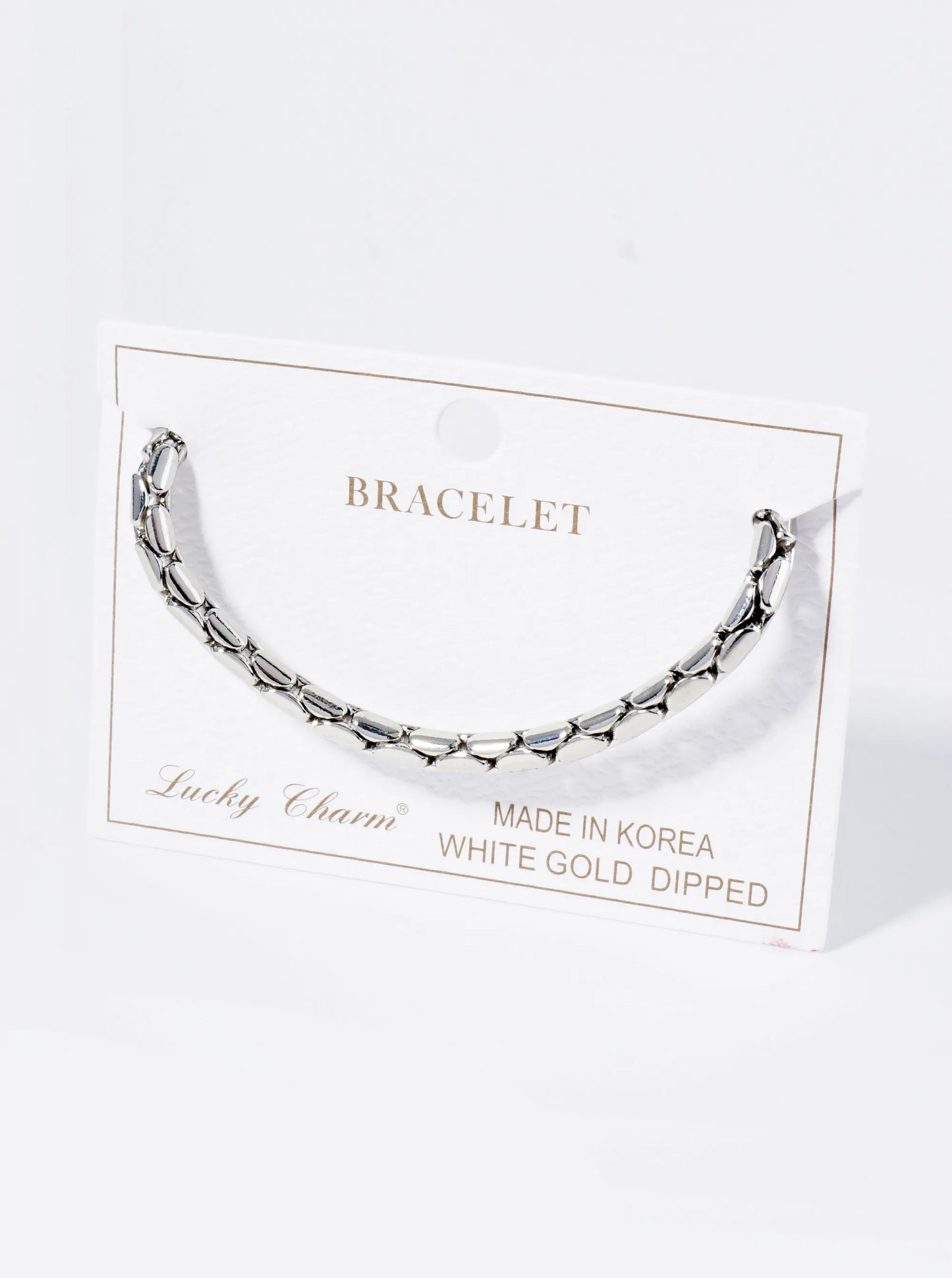 18K Gold Dipped Tube Link Chain Bracelet