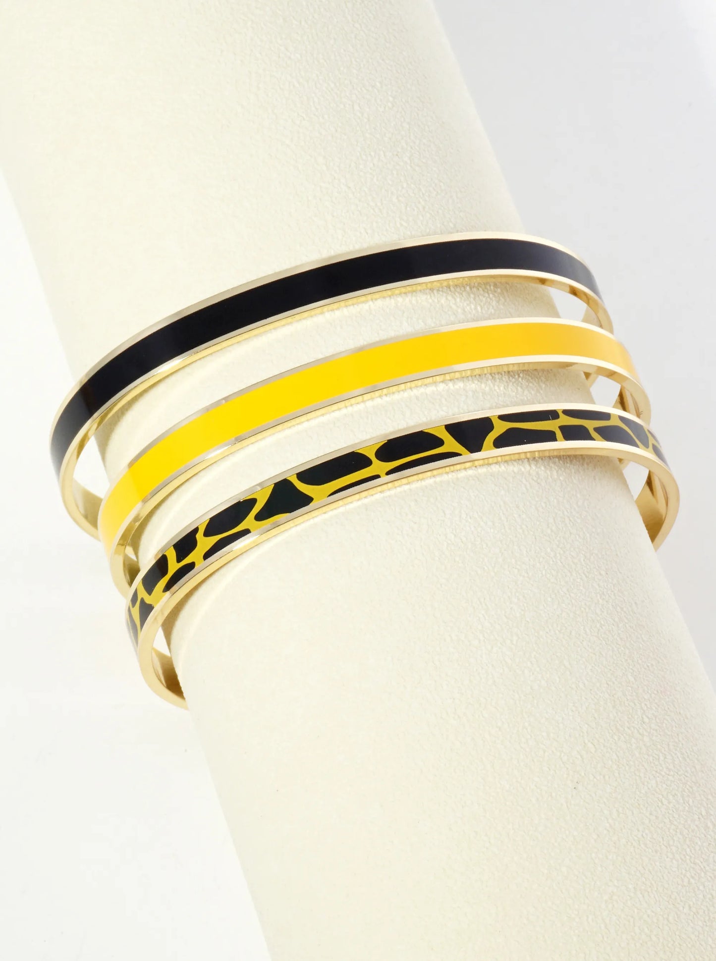 18K Gold Dipped Two-Tone Animal Print Game Day Enamel Cuff Bracelet