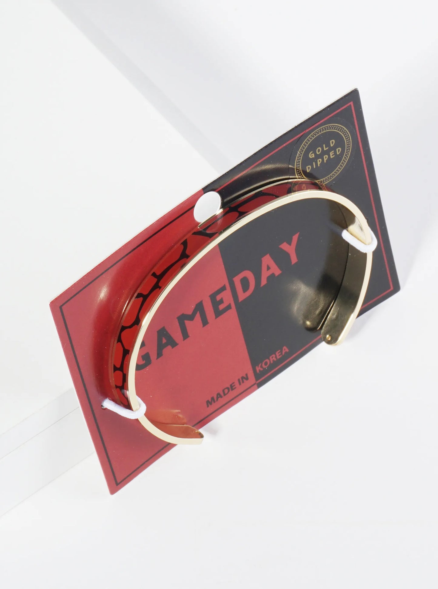 18K Gold Dipped Two-Tone Animal Print Game Day Enamel Cuff Bracelet