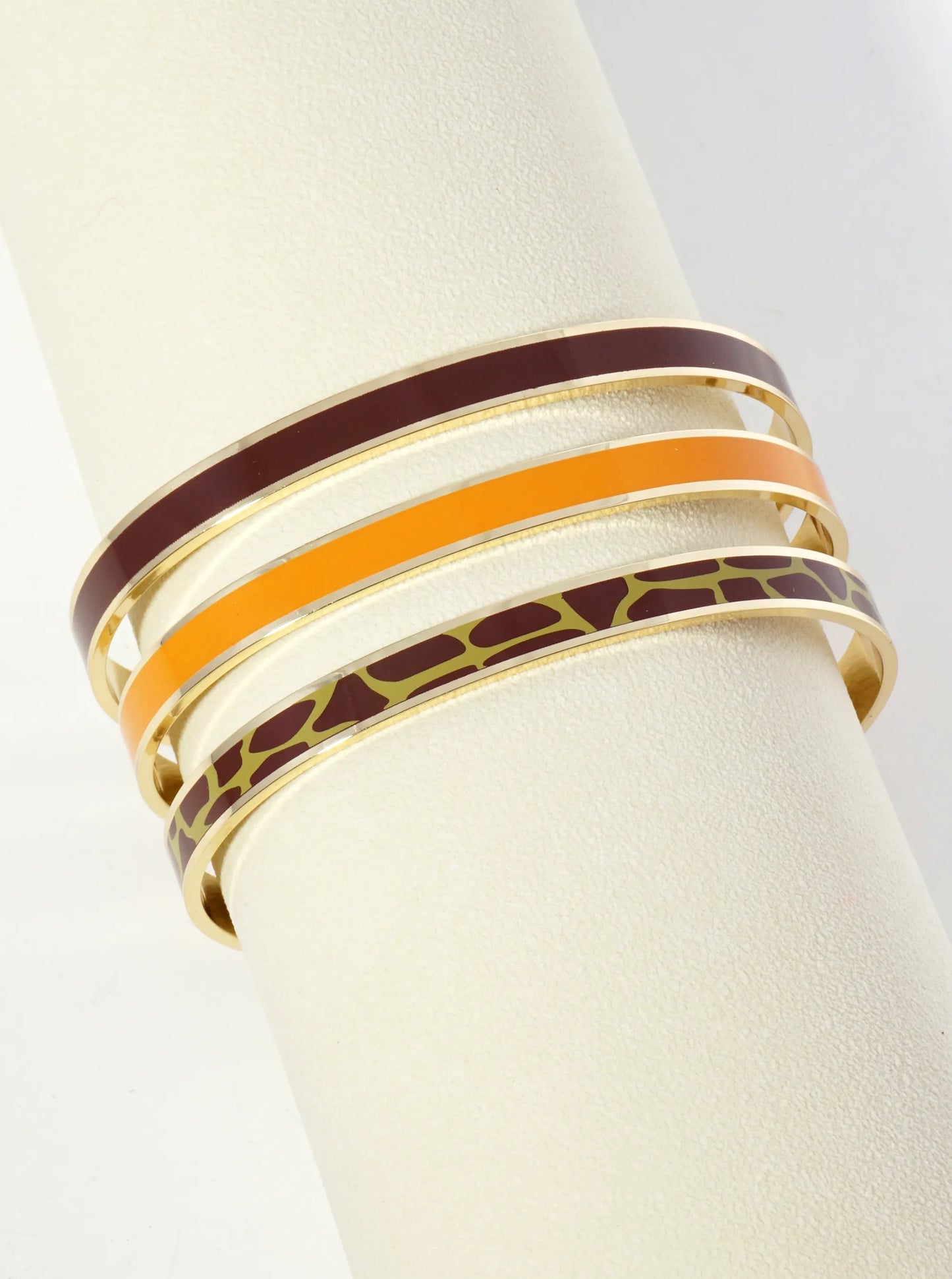 18K Gold Dipped Two-Tone Animal Print Game Day Enamel Cuff Bracelet