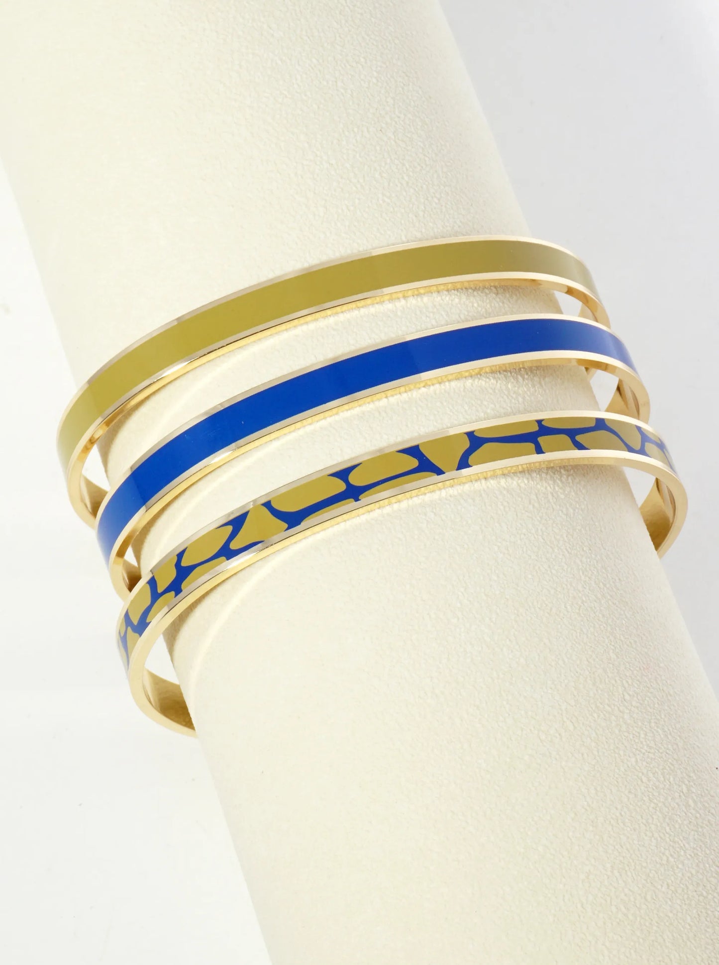 18K Gold Dipped Two-Tone Animal Print Game Day Enamel Cuff Bracelet