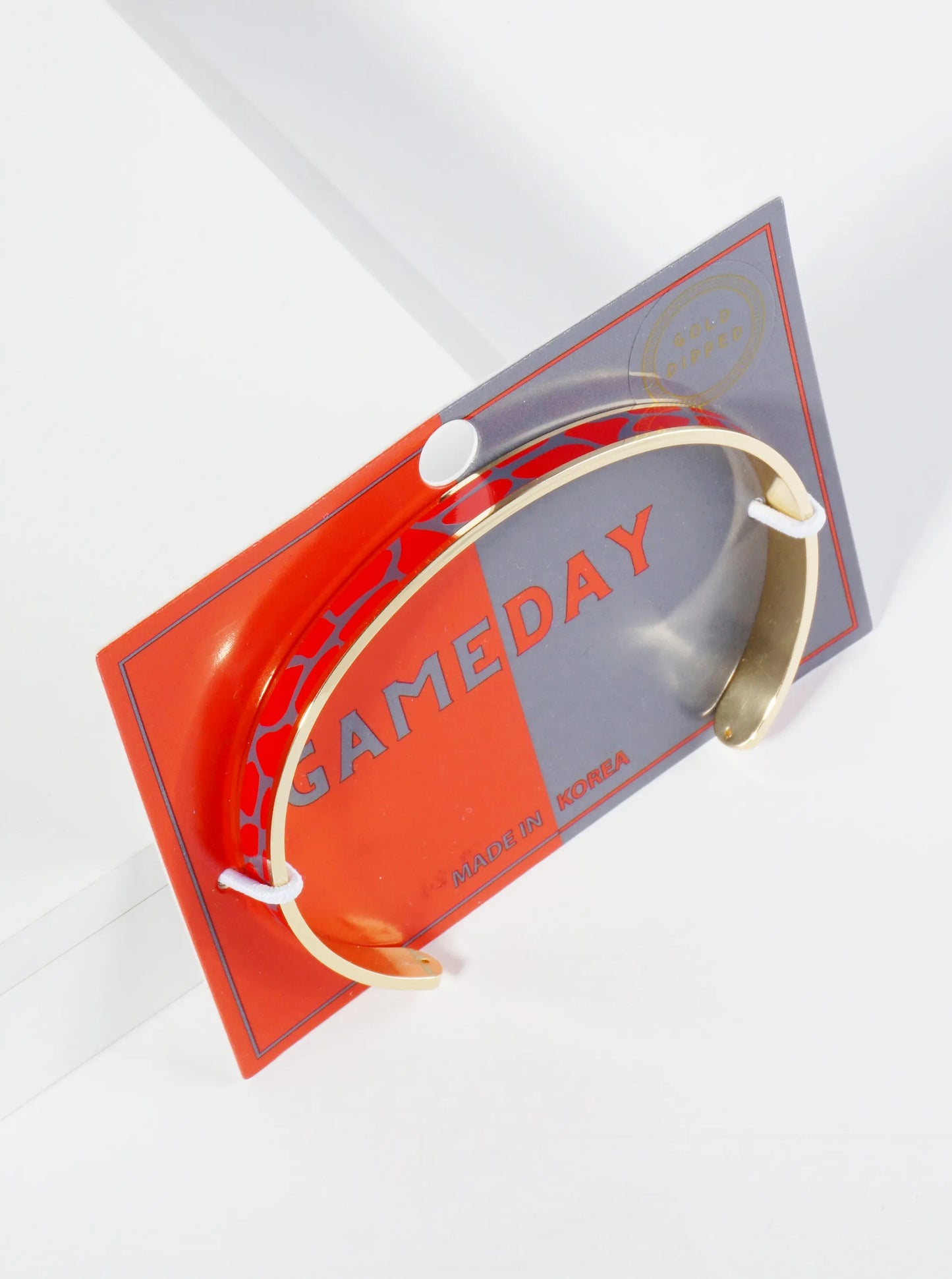 18K Gold Dipped Two-Tone Animal Print Game Day Enamel Cuff Bracelet
