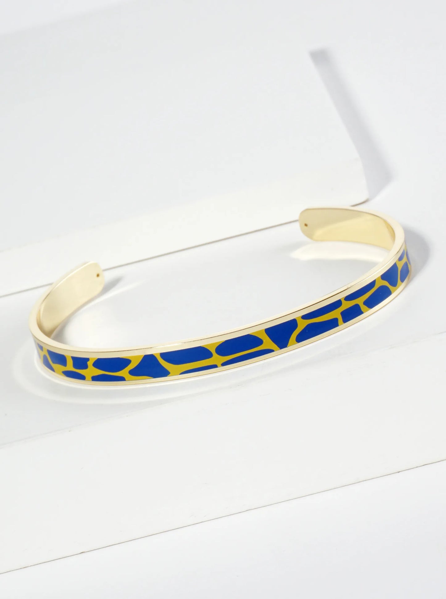 18K Gold Dipped Two-Tone Animal Print Game Day Enamel Cuff Bracelet