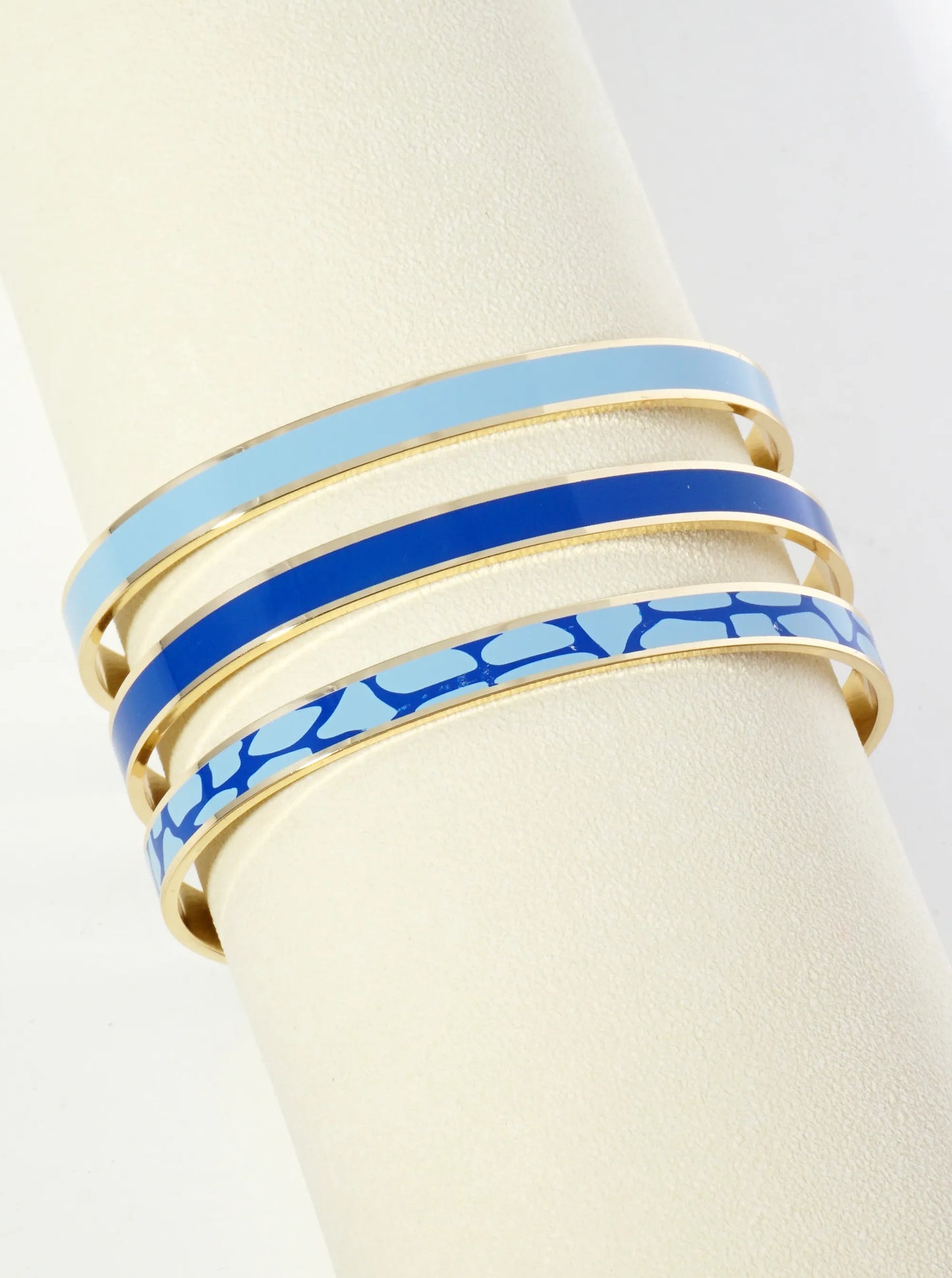 18K Gold Dipped Two-Tone Animal Print Game Day Enamel Cuff Bracelet