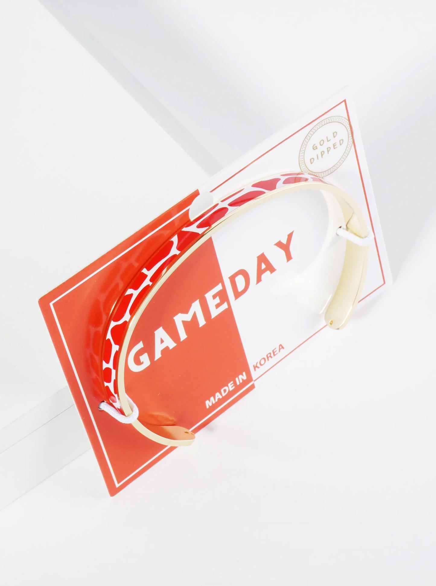 18K Gold Dipped Two-Tone Animal Print Game Day Enamel Cuff Bracelet