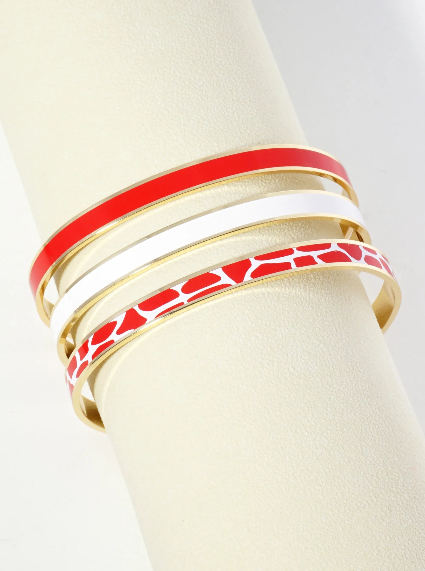 18K Gold Dipped Two-Tone Animal Print Game Day Enamel Cuff Bracelet