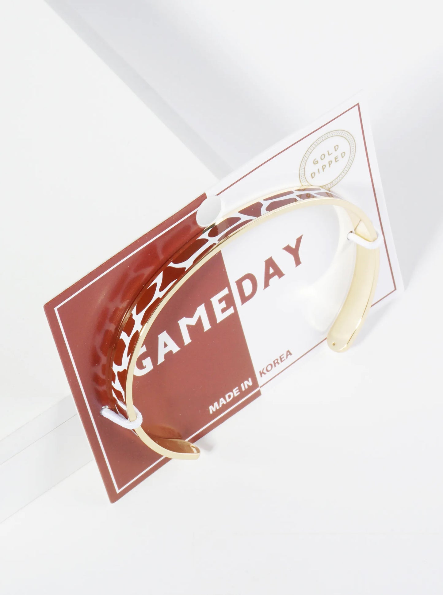 18K Gold Dipped Two-Tone Animal Print Game Day Enamel Cuff Bracelet