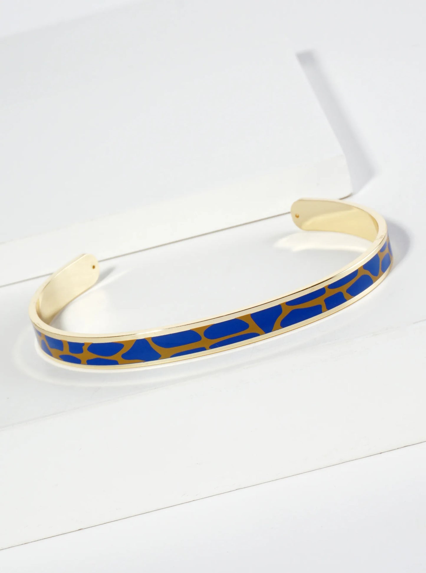 18K Gold Dipped Two-Tone Animal Print Game Day Enamel Cuff Bracelet