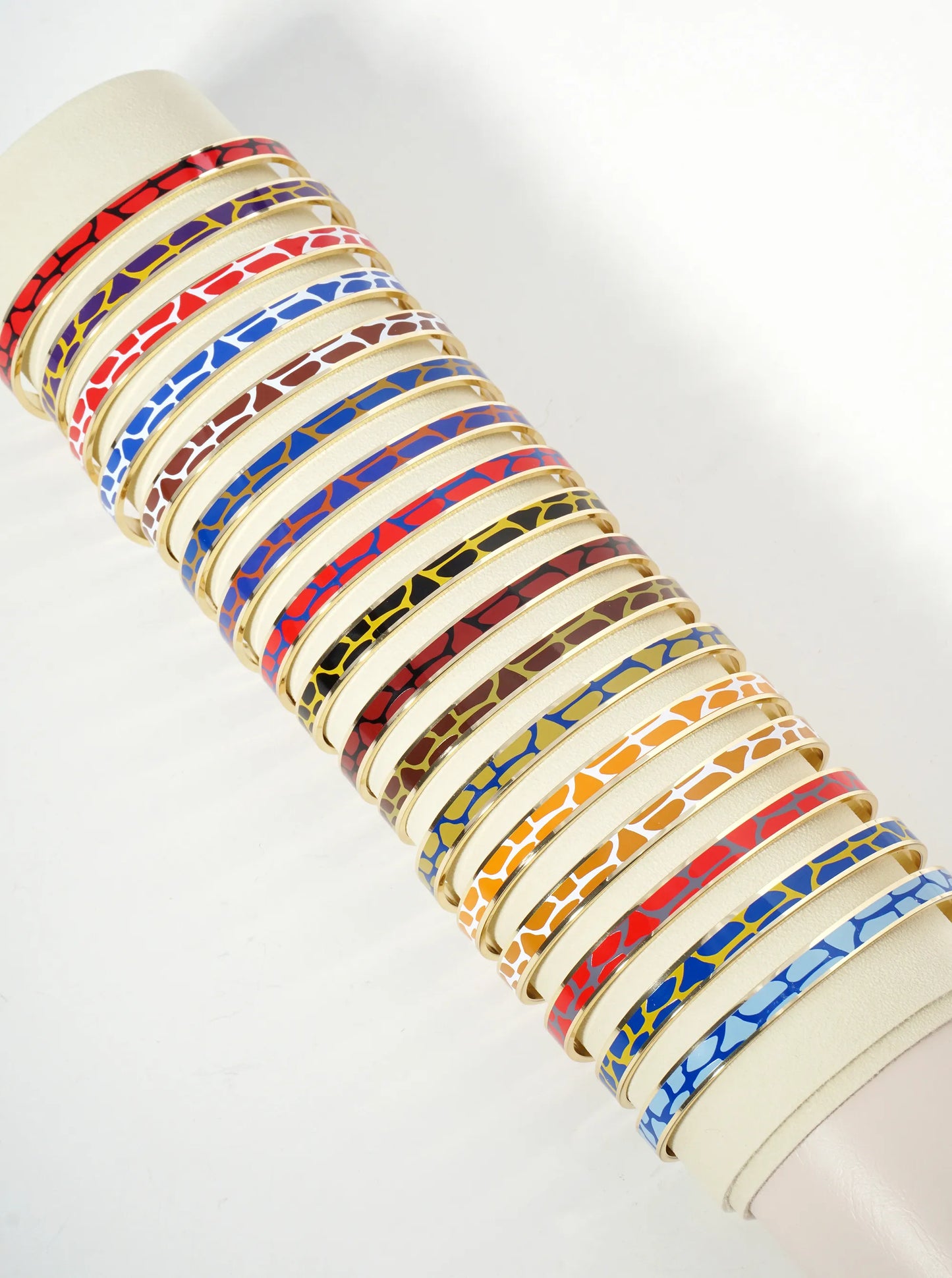 18K Gold Dipped Two-Tone Animal Print Game Day Enamel Cuff Bracelet