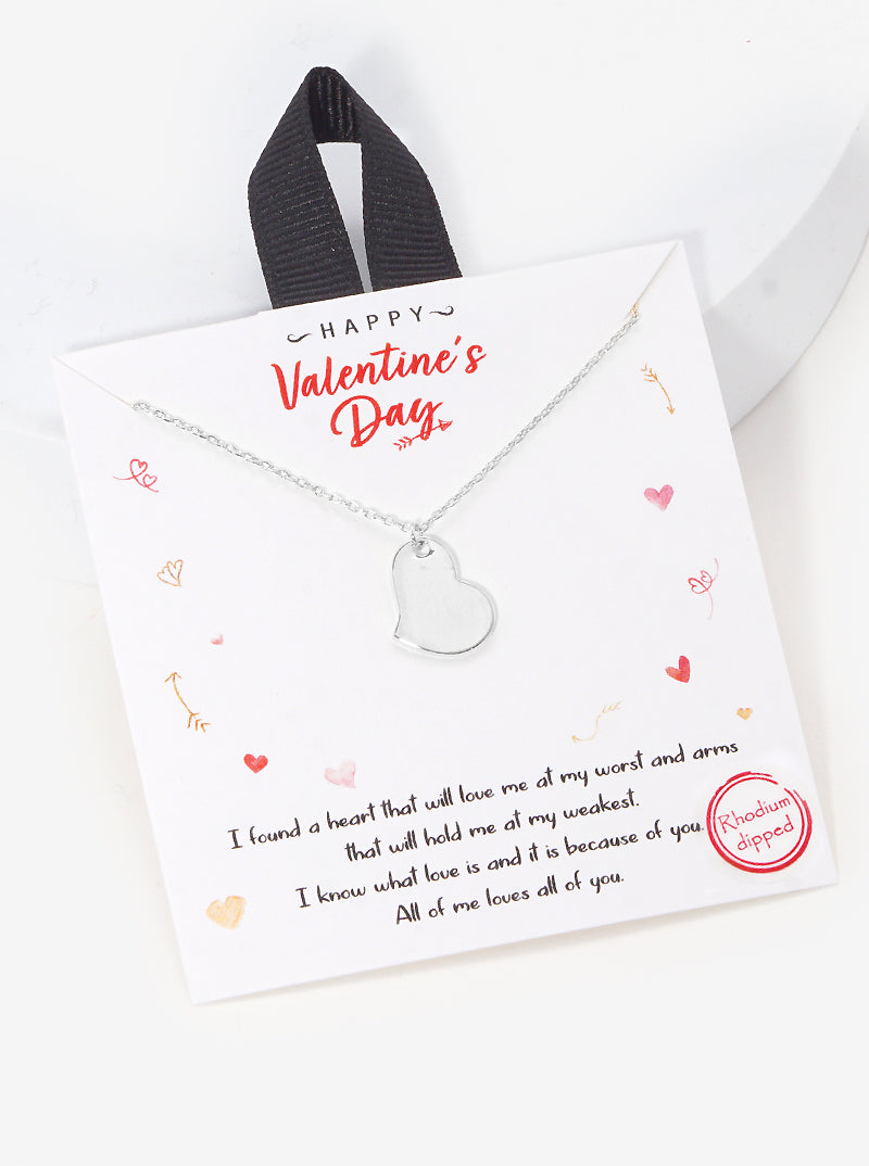 18K Gold Dipped Valentines Day Heart Pendant Necklace