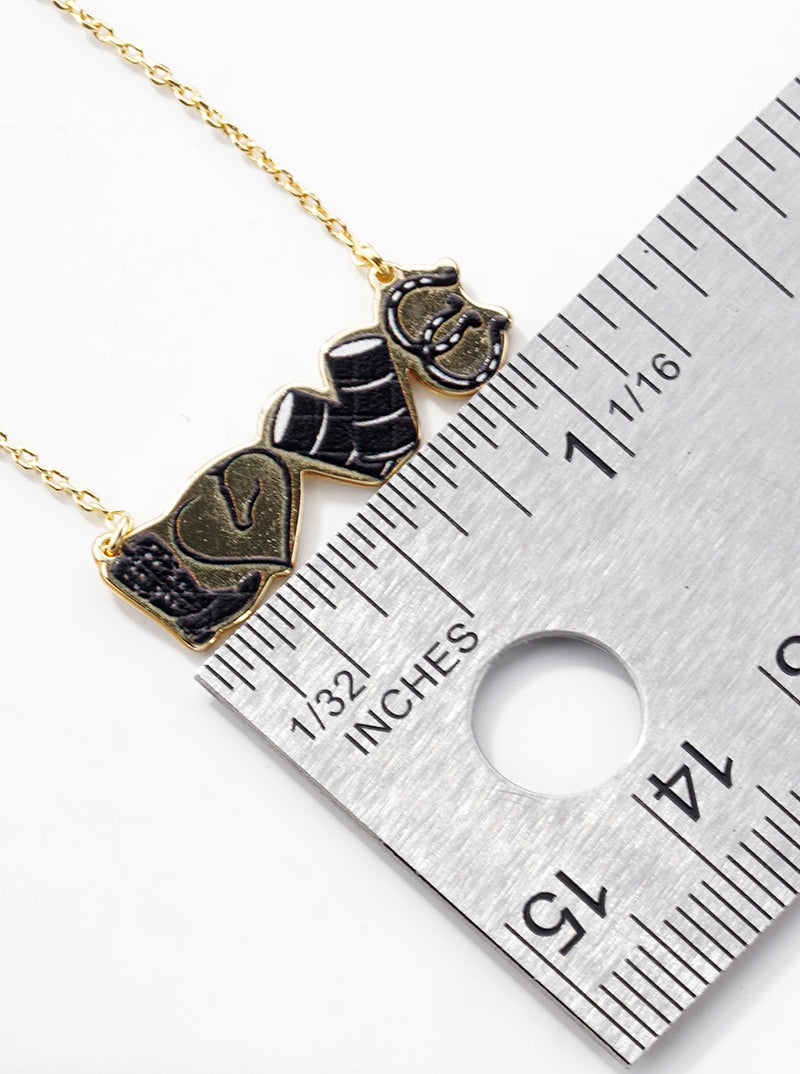 18K Gold Dipped Western Icons Love Pendant Necklace