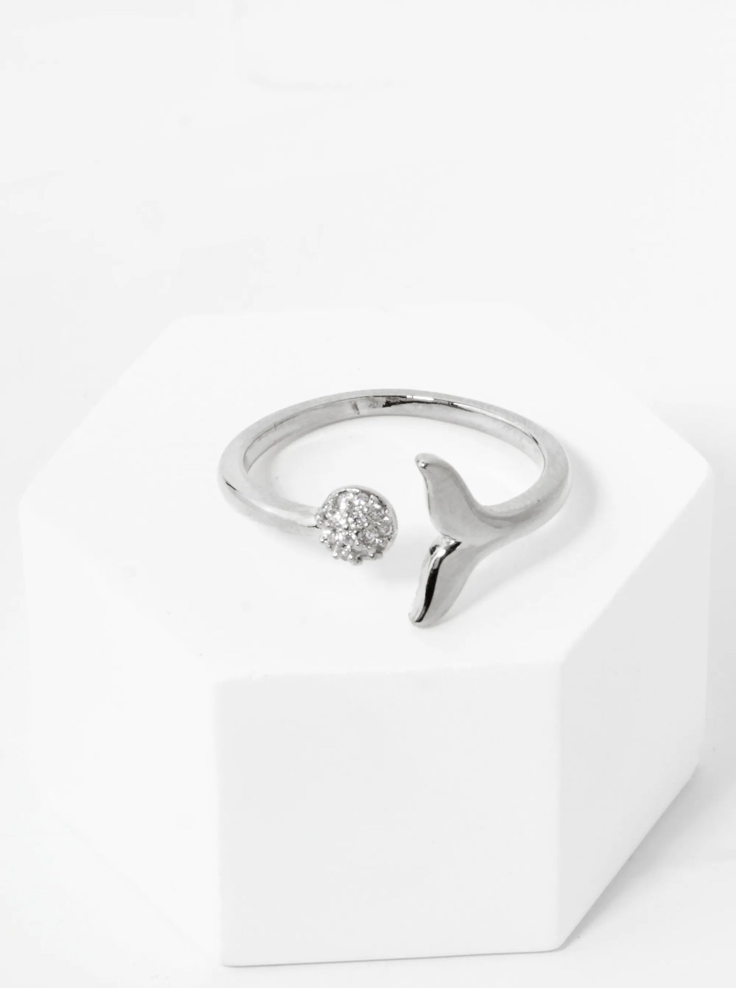 18K Gold Dipped Whale Tail Adjustable Brass Ring