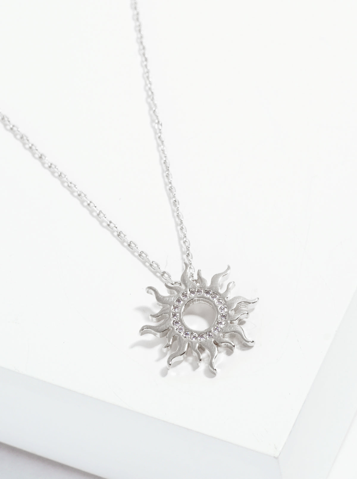 18K Gold Dipped Wheel Of Fire Sun Pendant Necklace
