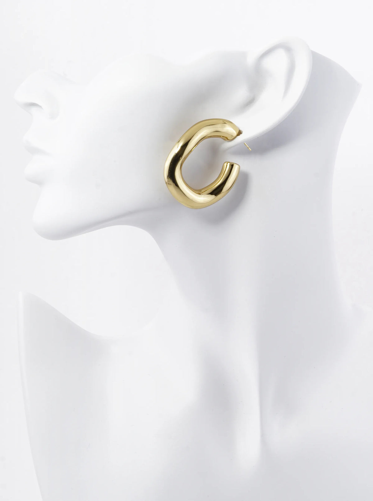18K Gold Plated 38mm Stainless Steel Hoop Earrings