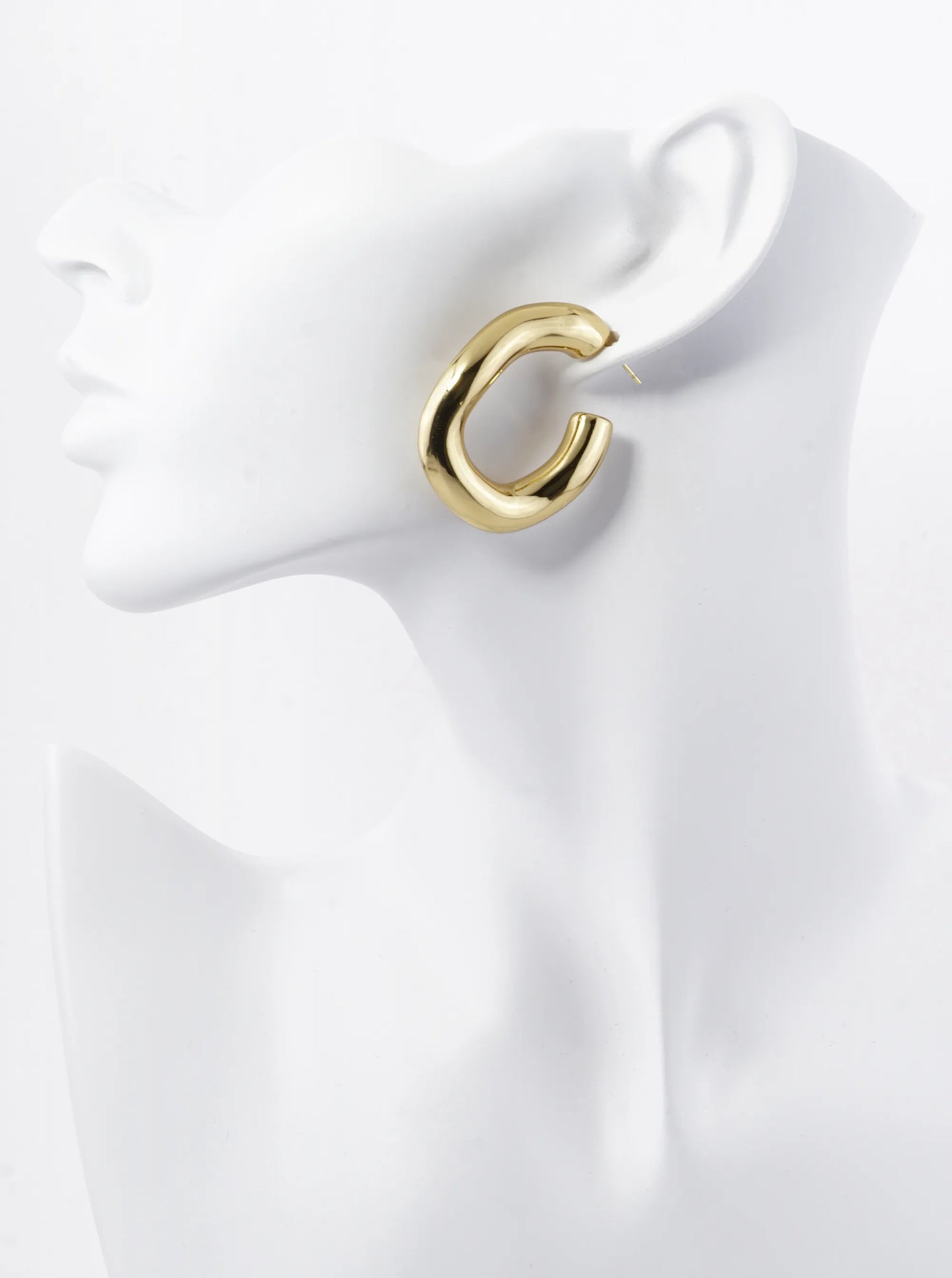 18K Gold Plated 38mm Stainless Steel Hoop Earrings