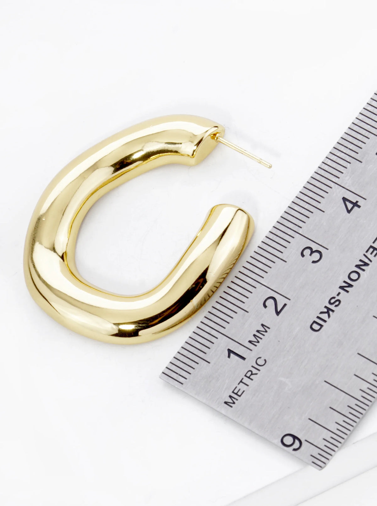 18K Gold Plated 38mm Stainless Steel Hoop Earrings