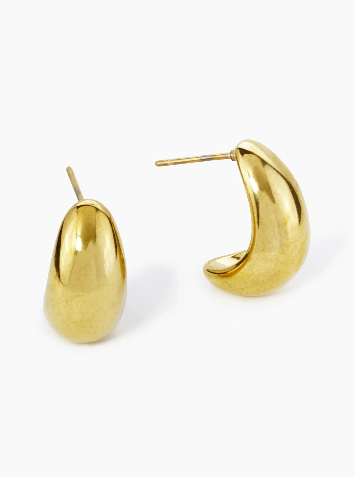 18K Gold Plated Stainless Steel 20mm Small Puffy Hoop Earrings