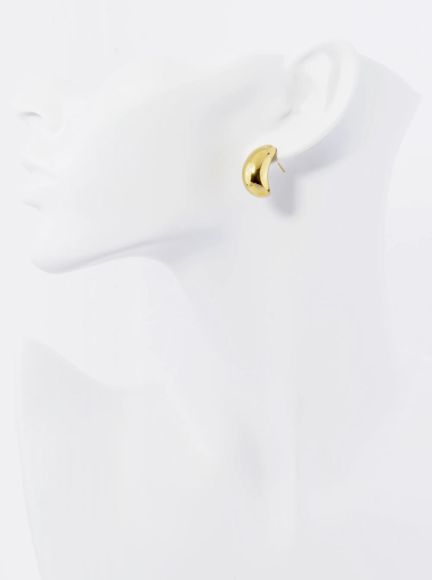 18K Gold Plated Stainless Steel 20mm Small Puffy Hoop Earrings