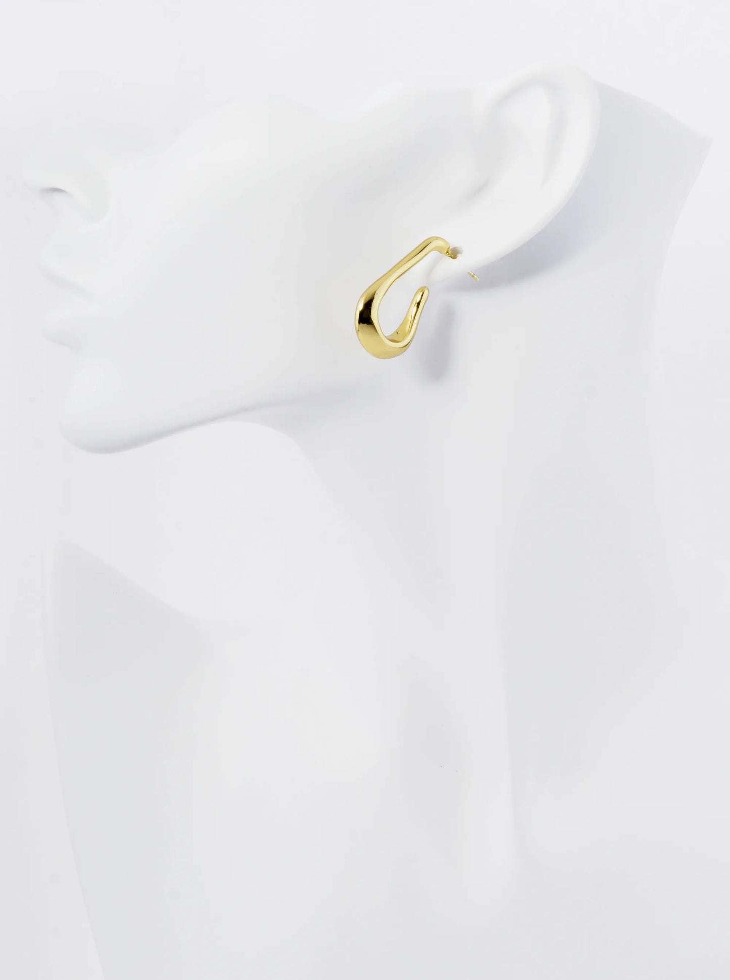 18K Gold Plated Stainless Steel 30mm Organic Hoop Earrings