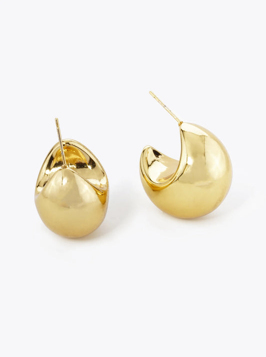 18K Gold Plated Stainless Steel Hollow 22mm Hoop Earrings