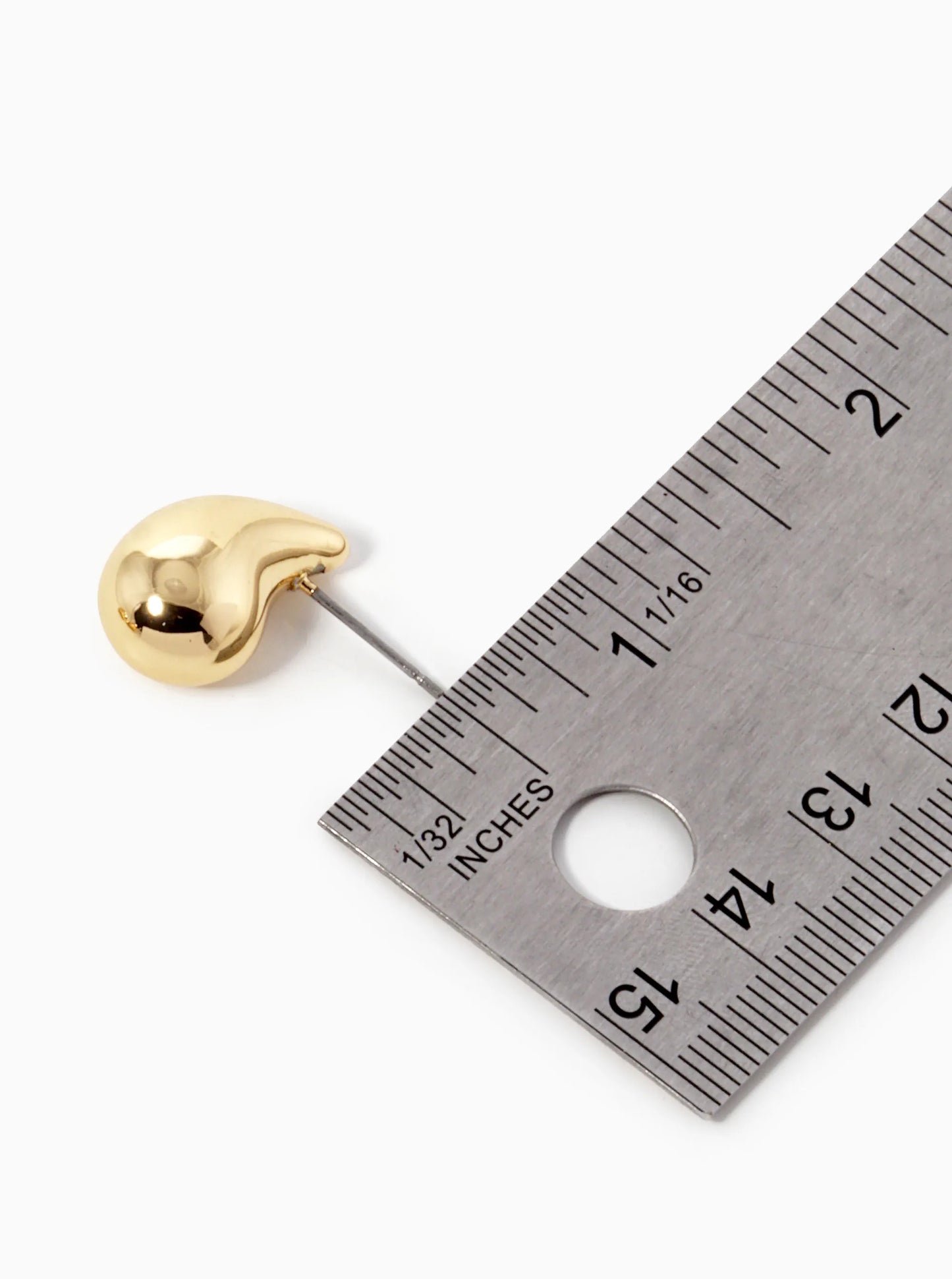 18k Gold Dipped 0 75 Inch Hollow Puffy Teardrop Stud Earrings