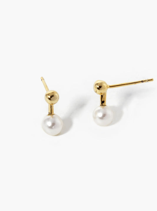 18k Gold Dipped 5mm Pearl Drop Stud Earrings