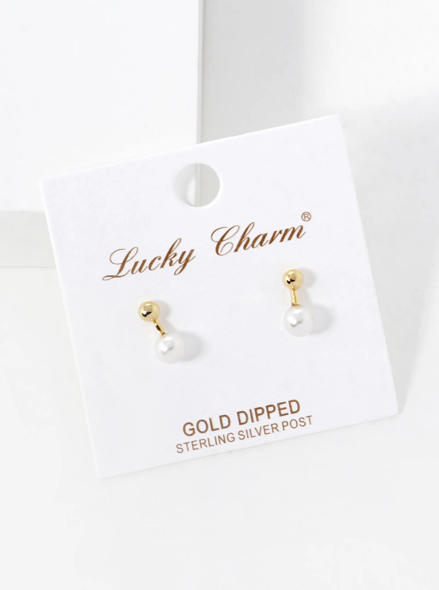 18k Gold Dipped 5mm Pearl Drop Stud Earrings
