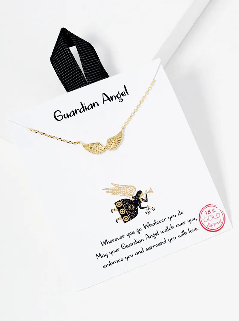 18k Gold Dipped Angel Wing Pendant Dainty Necklace