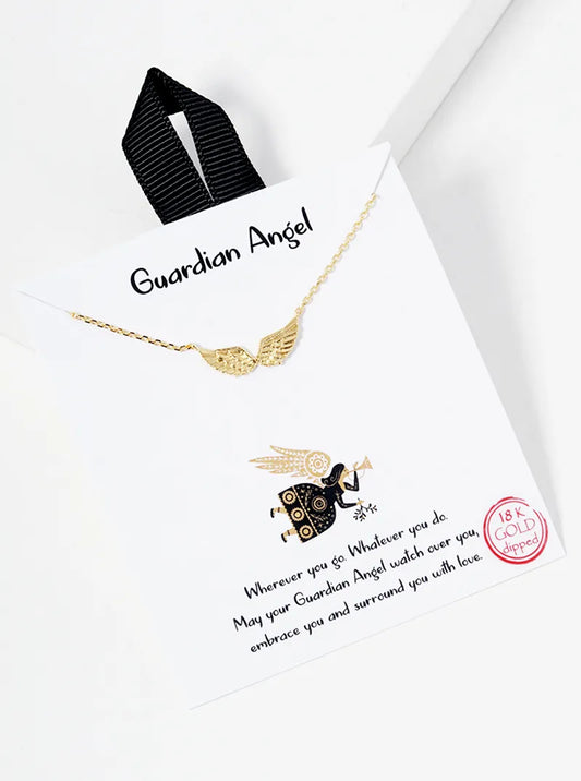 18k Gold Dipped Angel Wing Pendant Dainty Necklace