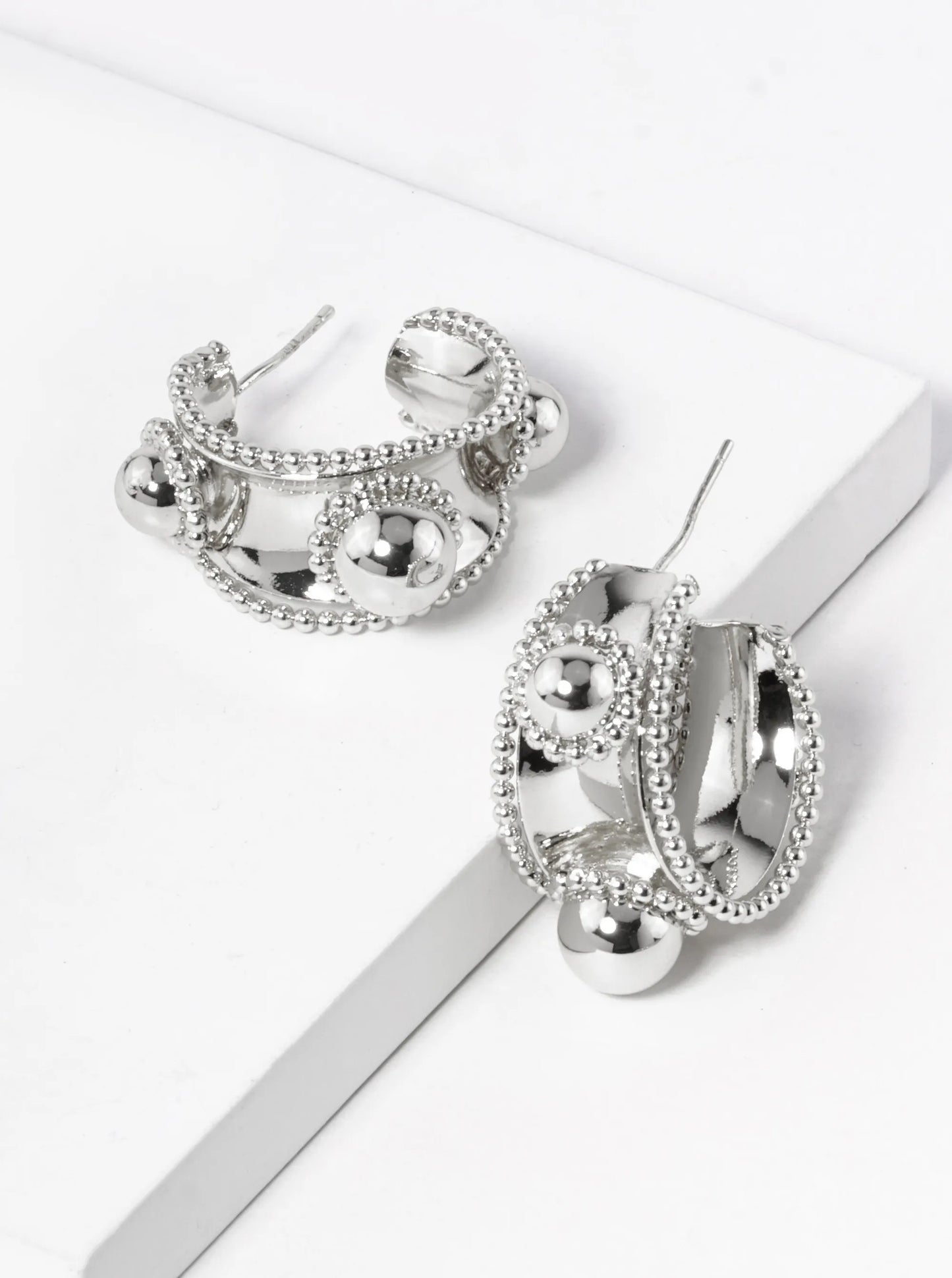 18k Gold Dipped Ball Textured 20mm Hoop Earrings