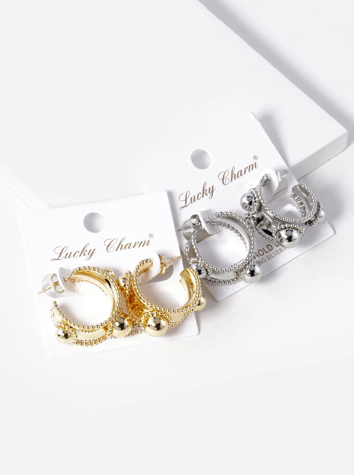 18k Gold Dipped Ball Textured 20mm Hoop Earrings