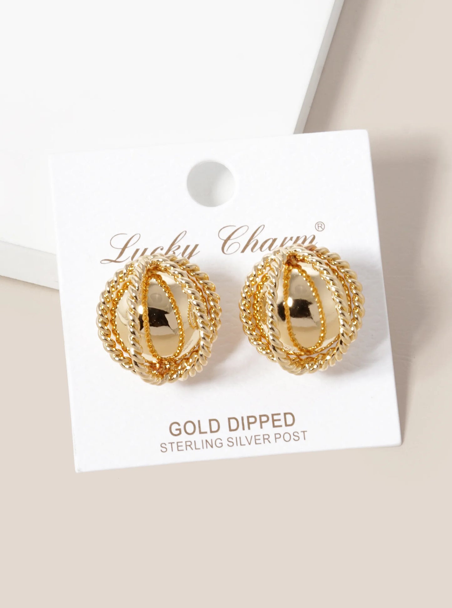 18k Gold Dipped Brass Ball Stud Earrings