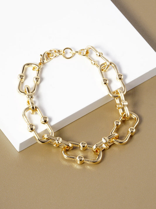 18k Gold Dipped Brass Link Chain Bracelet
