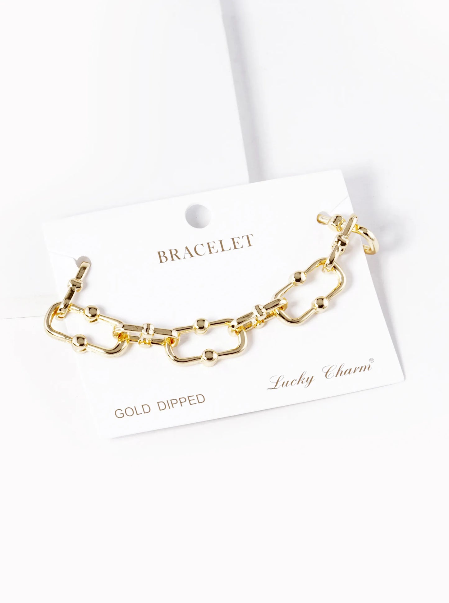18k Gold Dipped Brass Link Chain Bracelet