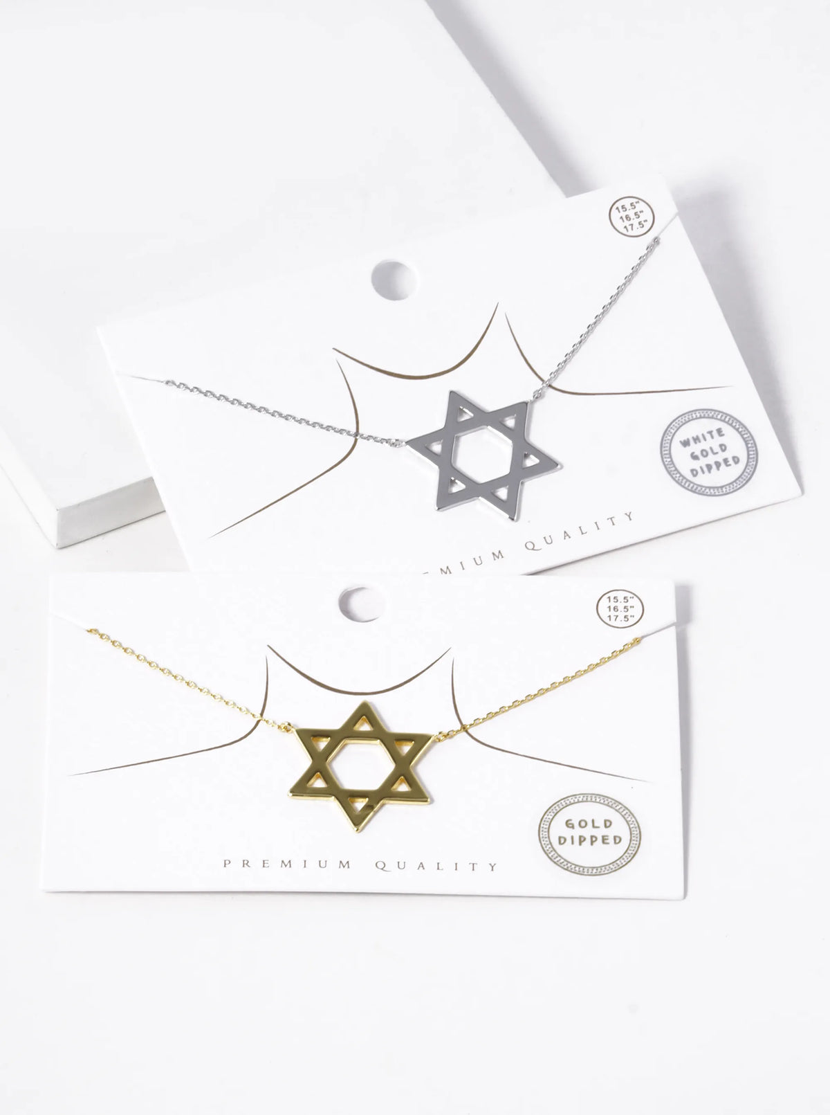 18k Gold Dipped Brass Star Of David Pendant Necklace