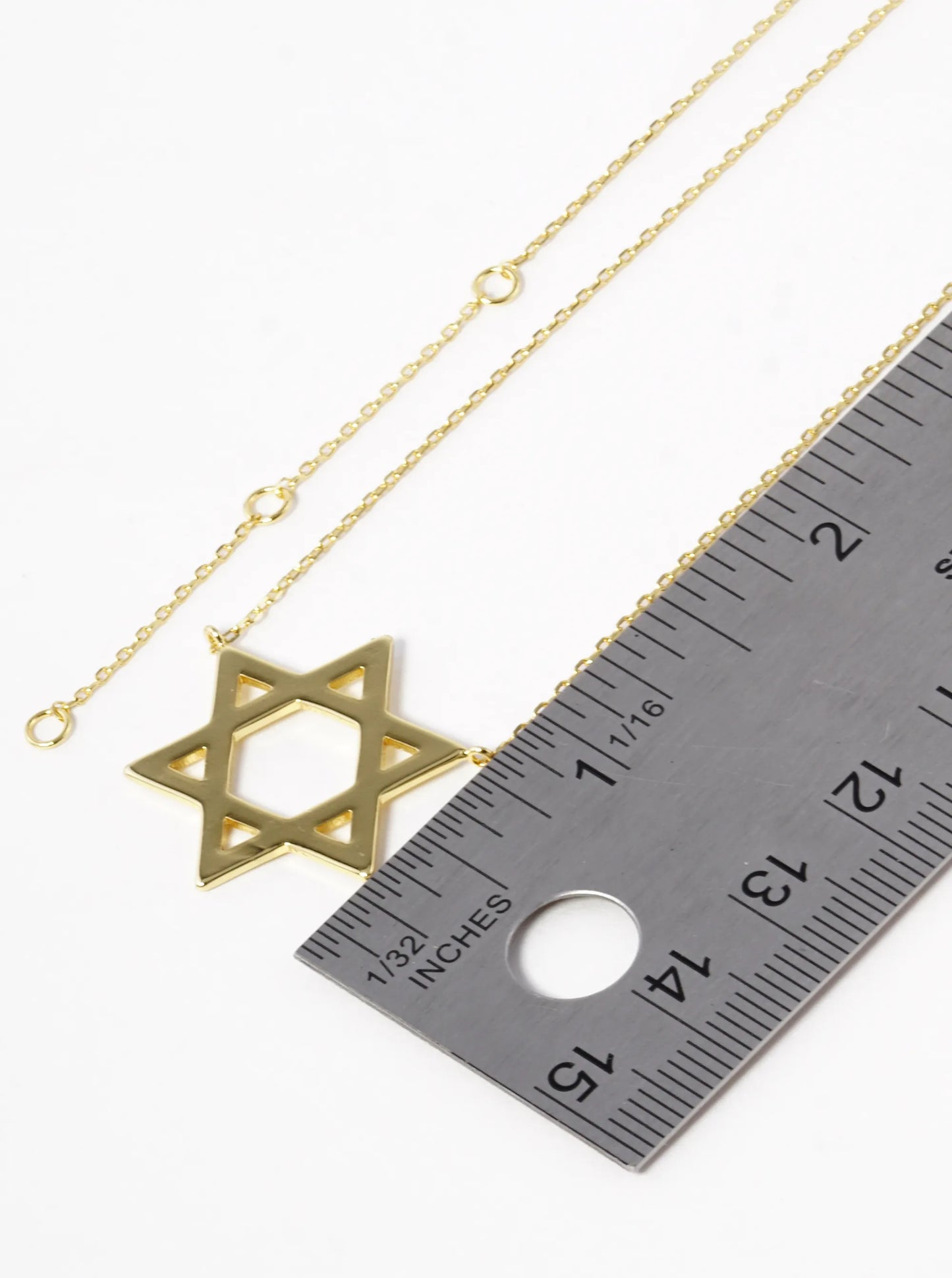 18k Gold Dipped Brass Star Of David Pendant Necklace