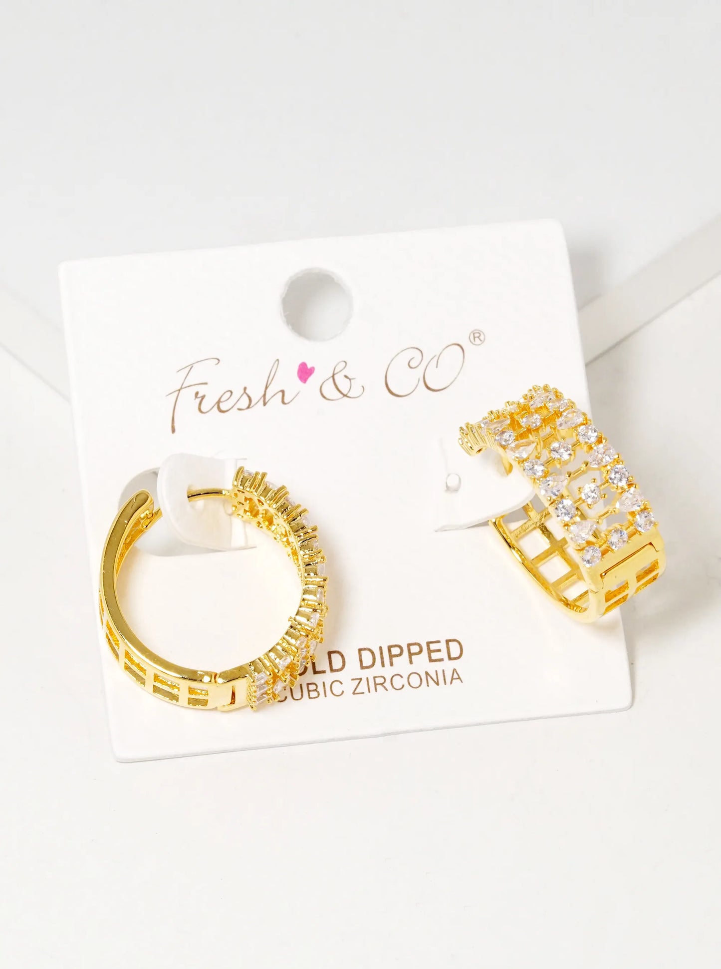 18k Gold Dipped CZ Pave 20mm Hoop Earrings