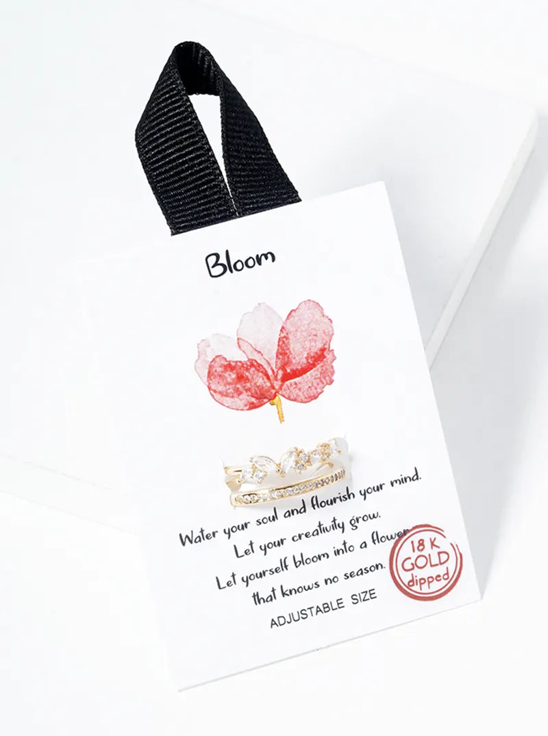 18k Gold Dipped CZ Pave Adjustable Ring