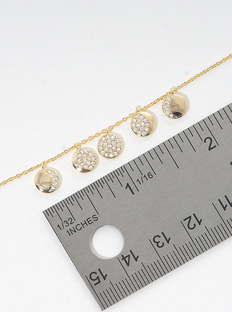 18k Gold Dipped CZ Pave Lunar Moon Phase Bracelet