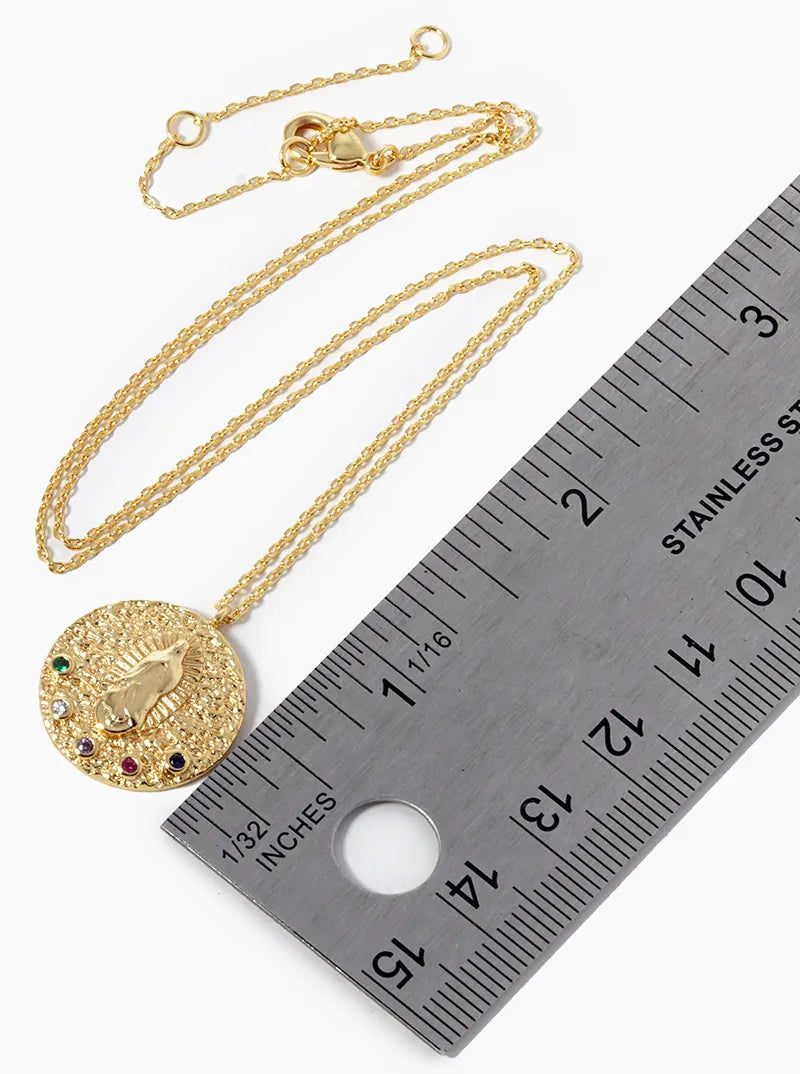 18k Gold Dipped CZ Pave Religious Pendant Necklace