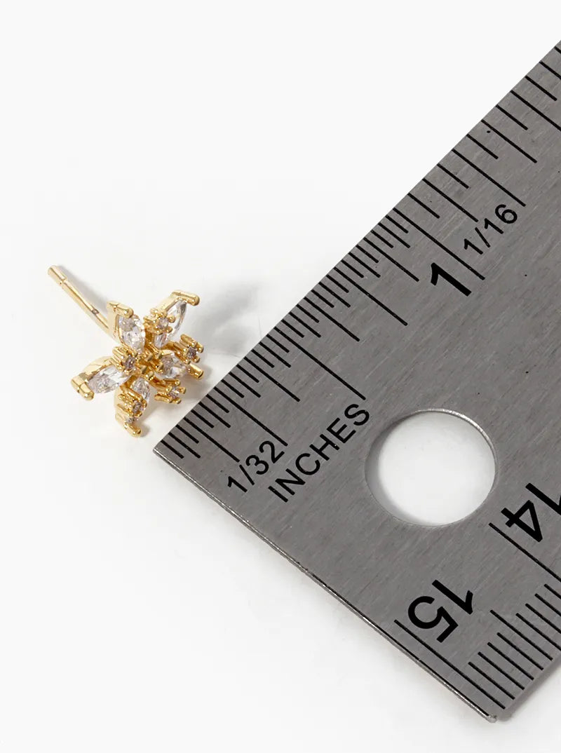 18k Gold Dipped CZ Pave Star Stud Earrings
