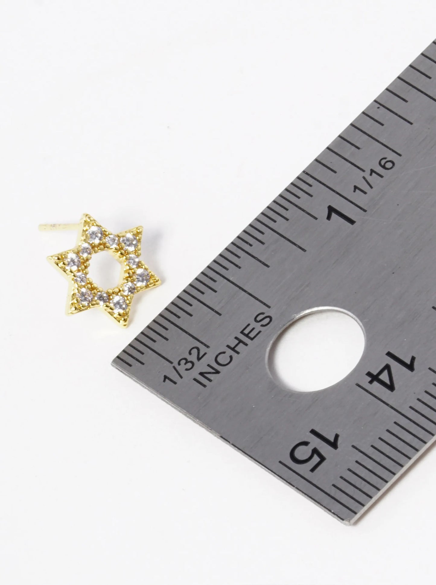 18k Gold Dipped CZ Pave Star Of David Stud Earrings