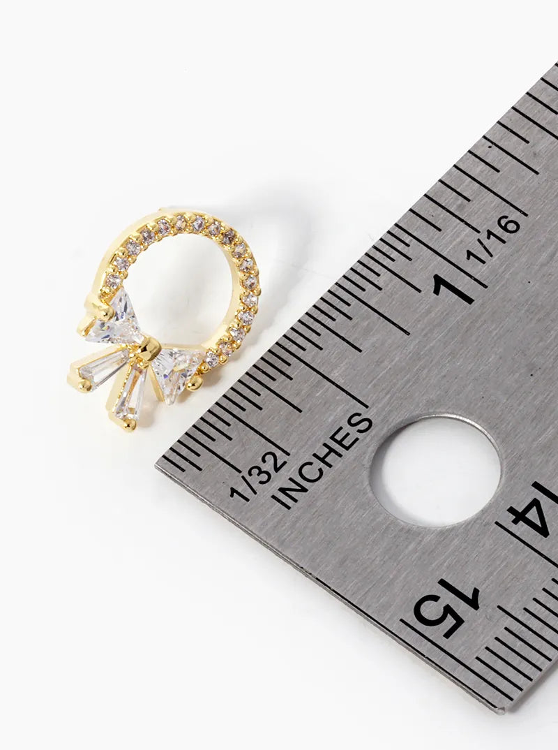 18k Gold Dipped CZ Pave Wreath Stud Earrings