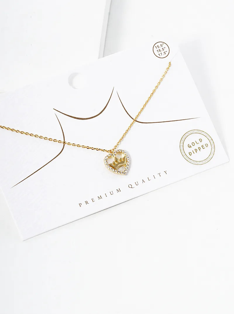 18K Gold Dipped CZ Pave MOP Double Quatrefoil Pendant Necklace