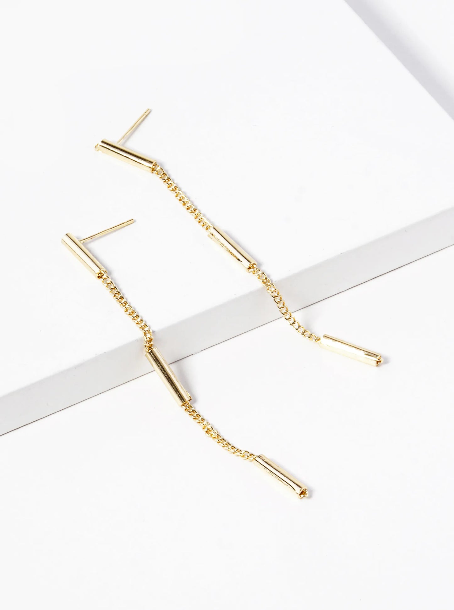 18k Gold Dipped Delicate Chain Drop Earrings