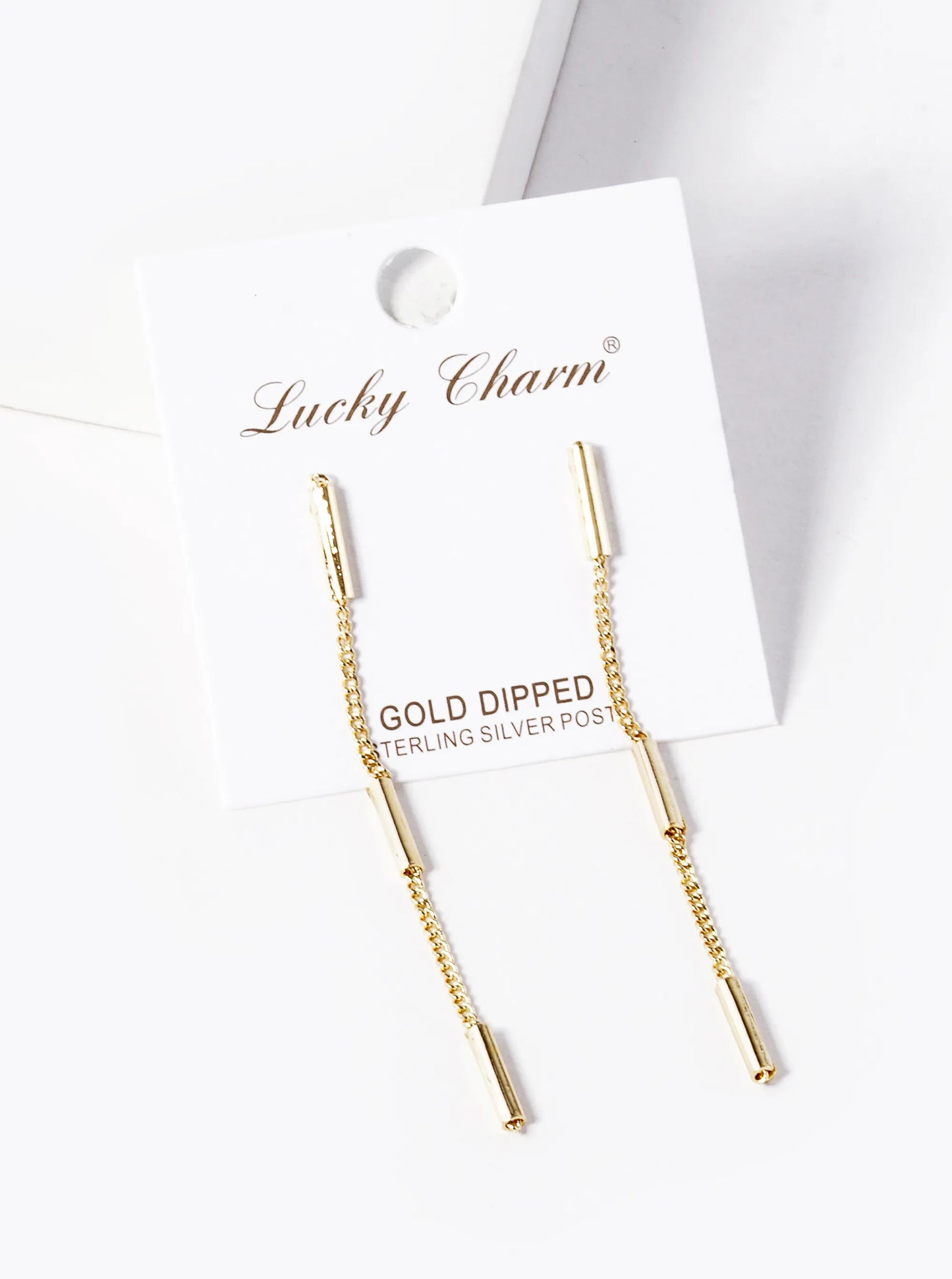 18k Gold Dipped Delicate Chain Drop Earrings